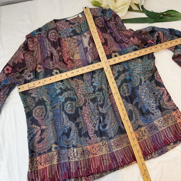 Soft Surroundings Paloma Relaxed Jacket Women’s 1X Vintage Paisley Boho Kimono - Picture 11 of 11